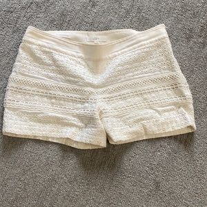 White Eyelet Crochet Shorts